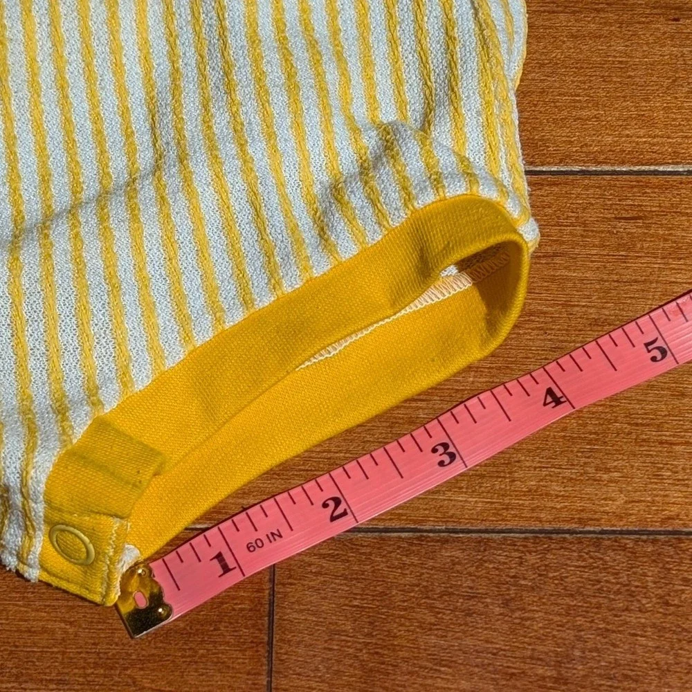 VTG Carter's Yellow White Stripe Baby Romper One Piece Terry Cloth 12M‎